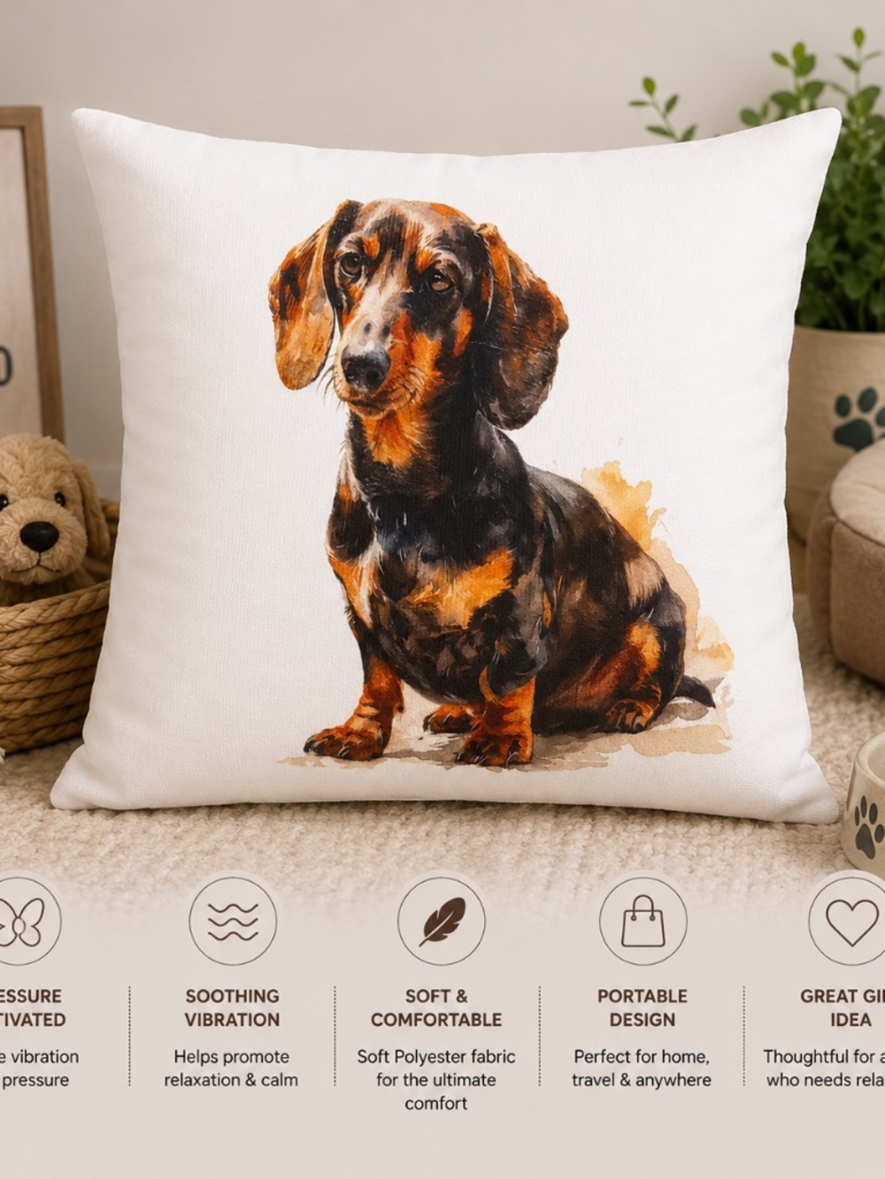 Dachshund Pressure Activated Massage Pillow